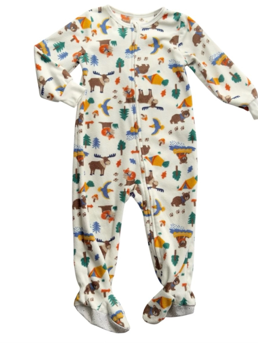 2T Toddler Fleece Woodland Footed Pajamas One Piece Long Sleeve Cozy Soft Warm